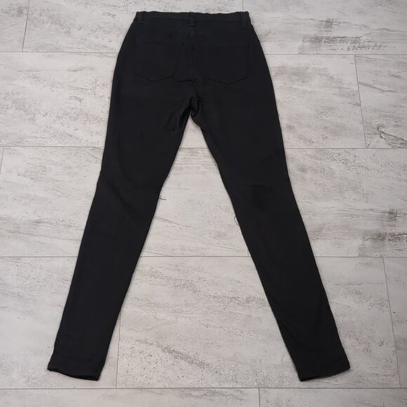 3/$20 Fashion Nova Ripped Knee Skinny Jeans High Waist Black Distressed Denim - Picture 12 of 16